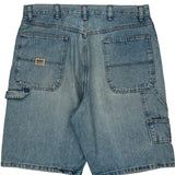 Wrangler Double Knee Denim Shorts - 34W 10L Light Wash Denim