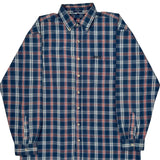 Tall Dickies Checked Flannel Shirt - XL Blue Cotton