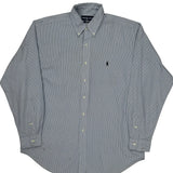 Blake Ralph Lauren Striped Shirt - Large Blue Cotton