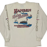 Hansen Harley Davidson Manitowoc Wisconsin Harley Davidson Graphic Long Sleeve T-Shirt - 2XL Cream Cotton