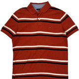 Tommy Hilfiger Striped Polo Shirt - Medium Black Cotton