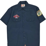 Fishing Dickies Short Sleeve Shirt - Medium Blue Cotton