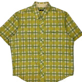 Timberland Checked Short Sleeve Shirt - XL Green Cotton