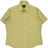 Manstyle Short Sleeve Shirt - Large Yellow Polyester Blend