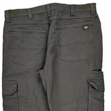 Dickies Cargo Trousers - 36W 30L Grey Cotton Blend