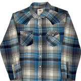Levis Checked Flannel Shirt - Medium Blue Cotton