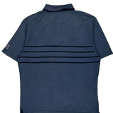 Nike Striped Polo Shirt - Medium Blue Polyester