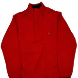 Age 8-10 Tommy Hilfiger 1/4 Zip - Medium Red Cotton