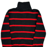 Age 8-9 Polo By Ralph Lauren Striped 1/4 Zip - Medium Black Cotton