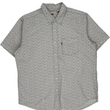 Levis Floral Short Sleeve Shirt - Large White Cotton