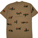 Cats And Flowers Relevant Products Single Stitch T-Shirt - Medium Brown Cotton
