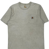 Carhartt T-Shirt - Large Grey Cotton
