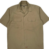 Flex Dickies Short Sleeve Shirt - Large Beige Cotton Blend