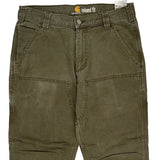 Carhartt Double Knee Carpenter Trousers - 31W 30L Green Cotton