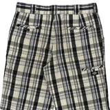 Dickies Checked Cargo Shorts - 30W 11L Black & White Cotton