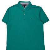 Tommy Hilfiger Polo Shirt - Large Green Cotton