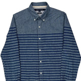 Tommy Hilfiger Striped Shirt - Small Blue Cotton