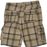 Guess Checked Cargo Shorts - 34W 11L Beige Cotton