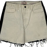 Guess Denim Shorts - 30W UK 12 Black & White Denim