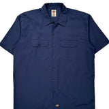 Dickies Short Sleeve Shirt - XL Navy Polyester Blend