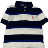 Age 2 Polo By Ralph Lauren Striped Polo Shirt - XS Blue Cotton