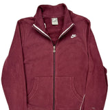 Nike Track Jacket - Medium Burgundy Cotton Blend
