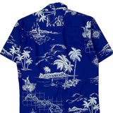 Hawaiian Islands Royal Creations Graphic Hawaiian Shirt - Small Blue Polyester Blend