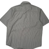 Dickies Striped Short Sleeve Shirt - Large Grey Cotton