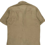 Perry Eliis Short Sleeve Shirt - Large Beige Silk
