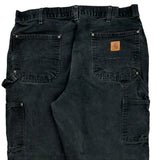 Carhartt Double Knee Carpenter Trousers - 35W 30L Black Cotton
