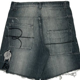Marvin The Martian Lot 29 Graphic Denim Shorts - 34W 10L Black Denim