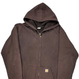 Carhartt Hoodie - 2XL Brown Cotton Blend