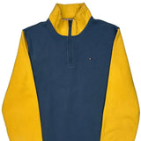 Tommy Hilfiger Collared 1/4 Zip - Medium Blue Cotton