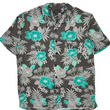 George Floral Hawaiian Shirt - Medium Green Cotton