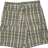 Wrangler Checked Cargo Shorts - 32W 8L Green Cotton