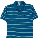 Izod Striped Polo Shirt - Medium Blue Cotton