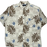 Puritan Floral Hawaiian Shirt - Large Blue Viscose