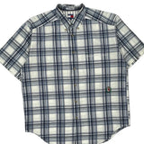 Tommy Hilfiger Checked Short Sleeve Shirt - XL Blue Cotton