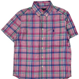 Age 10-12 Ralph Lauren Checked Short Sleeve Shirt - Medium Multicoloured Cotton