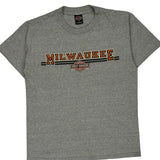 House Of Harley Harley Davidson Graphic T-Shirt - Medium Grey Cotton Blend