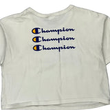 Champion Cropped T-Shirt - Small White Cotton