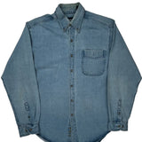 Wrangler Denim Shirt - Medium Light Wash Cotton Blend