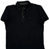 Armani Exchange Polo Shirt - Medium Black Cotton