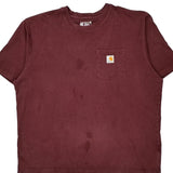 Carhartt T-Shirt - XL Burgundy Cotton