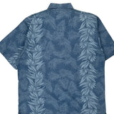 Puritan Floral Hawaiian Shirt - Large Blue Cotton