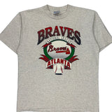 Vintage Atlanta Braves Hanes Single Stitch T-Shirt - XL Grey Cotton