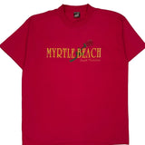 Made In USA Single Stitch Myrtle Beach Fruit Of The Loom T-Shirt - XL Red Cotton Blend