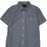 Age 8-10 Tommy Hilfiger Checked Short Sleeve Shirt - Small Blue Cotton