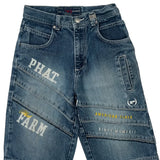 Age 10 Phat Farm Graphic Denim Shorts - Medium Blue Cotton