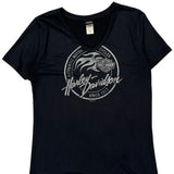 Freedom Valley Harley Davidson Graphic T-Shirt - Medium Black Cotton